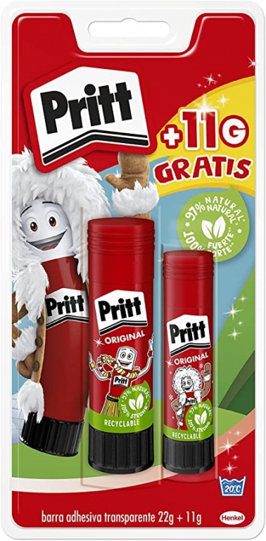 pritt glue stick gr.22x2+ 11 gr